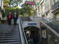 Metro station on the streets of Lamarck and Caulaincourt in Paris