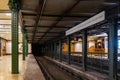 Metro station underground in Budapest, Hungary. Royalty Free Stock Photo