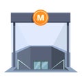 Metro subway entrance icon cartoon vector. City travel
