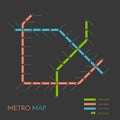 Metro or subway map design template. city transportation scheme concept. Royalty Free Stock Photo