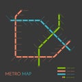 Metro or subway map design template. city transportation scheme concept.