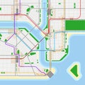 Metro or subway map design template Royalty Free Stock Photo