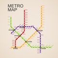 Metro or subway map design Royalty Free Stock Photo