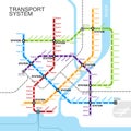 Metro or subway map design Royalty Free Stock Photo