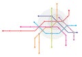 Metro system map Royalty Free Stock Photo