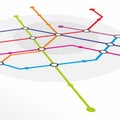 Metro system map Royalty Free Stock Photo