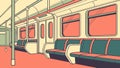 Metro Train Car Interior Vector, Public Transit Modern Design Generative AI Royalty Free Stock Photo