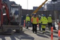 METRO TRAIN CONSTRUCTION WORKERS Royalty Free Stock Photo