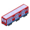 Metro train icon, isometric style Royalty Free Stock Photo