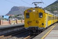 Metro train at Kalk Bay station near Cape Town South Africa