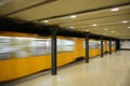 Metro train in motion - Budapest Royalty Free Stock Photo