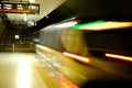 Metro Train Passing By On Subway Station Royalty Free Stock Photo