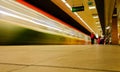 Metro Train Passing By On Subway Station Royalty Free Stock Photo