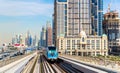 Metro train on the Red line Royalty Free Stock Photo