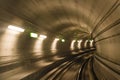 Metro tunnel, blurred motion