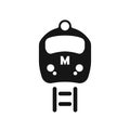 Metro vector icon. Subway Underground train vector. Train in subway tunnel logo. Train. Black vector train icon. Public