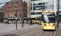 Metrolink Tram at St Peters Square Station.  Public Transport Vehicle. Royalty Free Stock Photo