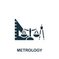 Metrology icon. Monochrome simple Science icon for templates, web design and infographics