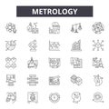 Metrology line icons, signs, vector set, outline illustration concept