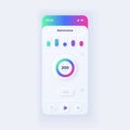 Metronome application smartphone interface vector template. Mobile app page light design layout. Musical rhythm