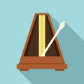 Metronome beat icon, flat style Royalty Free Stock Photo