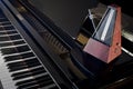 Metronome on a grand piano Royalty Free Stock Photo