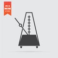 Metronome icon in flat style isolated on grey background Royalty Free Stock Photo
