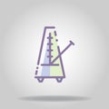 Metronome icon or logo in pastel color