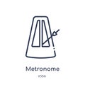 Metronome icon from music outline collection. Thin line metronome icon isolated on white background