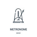 metronome icon vector from music collection. Thin line metronome outline icon vector illustration