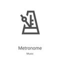 metronome icon vector from music collection. Thin line metronome outline icon vector illustration. Linear symbol for use on web