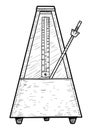 Metronome illustration, drawing, engraving, ink, line art, vector