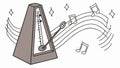Metronome with Music Notes, Rhythm, Practice and Musical Timing. vector design Generative AI Royalty Free Stock Photo