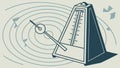 Metronome with Music Notes, Time and Rhythm, vector design Generative AI Royalty Free Stock Photo
