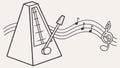Metronome with Music Notes Vector Illustration Rhythm, vector design Generative AI Royalty Free Stock Photo
