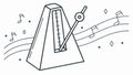 Metronome with musical notes for rhythm and tempo practice, vector design Generative AI Royalty Free Stock Photo