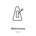 Metronome outline vector icon. Thin line black metronome icon, flat vector simple element illustration from editable music concept