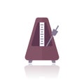 metronome with a pendulum icon, flat vector Royalty Free Stock Photo