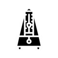 Metronome tool glyph icon vector illustration black