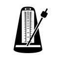 Metronome vector icon. Simple style black detailed vector symbol illustration. Rhythm of music mobile timimg device