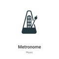 Metronome vector icon on white background. Flat vector metronome icon symbol sign from modern music collection for mobile concept