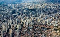 Metropole view from above. Aerial view of Sao Paulo city, Brazil.