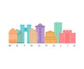 Metropolis building color logo. Skyscrapers emblem for business Royalty Free Stock Photo