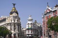 Metropolis building on Gran Via St. in Madrid Royalty Free Stock Photo