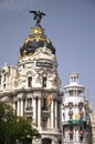 Metropolis building on Gran Via St. in Madrid Royalty Free Stock Photo