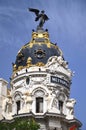 Metropolis building on Gran Via St. in Madrid Royalty Free Stock Photo