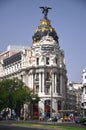 Metropolis building on Gran Via St. in Madrid Royalty Free Stock Photo