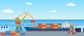 Metropolis cargo seaport Royalty Free Stock Photo