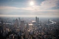 Metropolis city view of Bangkok from King Power Mahanakorn Building.