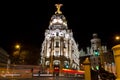 Metropolis at night in Madrid - Spain